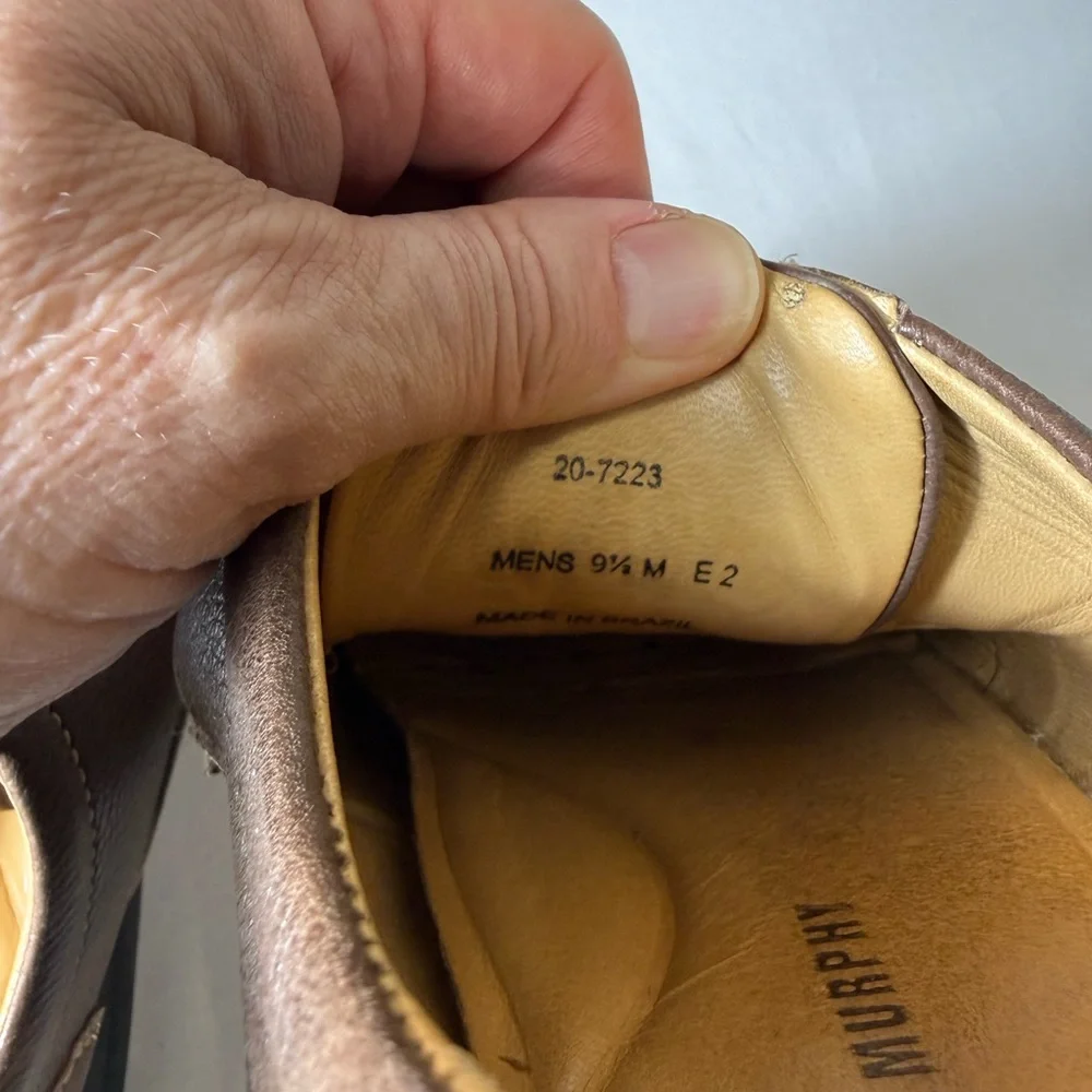 Johnston & Murphy 20-7223 Mens 9.5M Brown Leather Split Toe Oxford‎ Nice